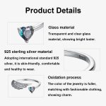 S925 Sterling Silber Oxidierter Flügelfeder Verstellbarer Liebesring – Bild 4