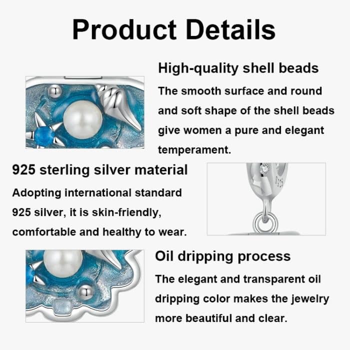 S925 Sterling Silber öffnender und verschließbarer hohler dreidimensionaler Jakobsmuschel-Perlenanhänger – Bild 3
