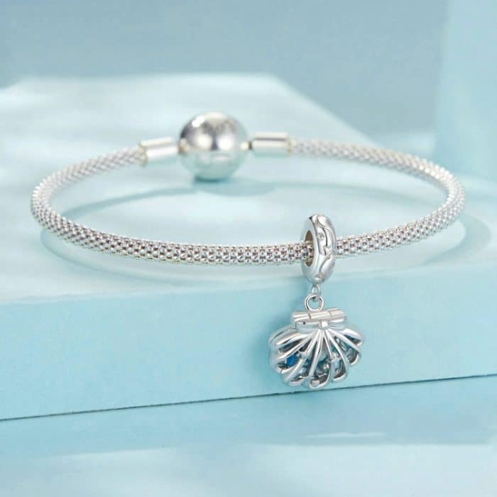 S925 Sterling Silber öffnender und verschließbarer hohler dreidimensionaler Jakobsmuschel-Perlenanhänger – Bild 5