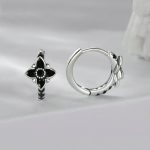 S925 Sterling Silber Oxidierte Retro Elegante Blumen Ohrringe – Bild 2