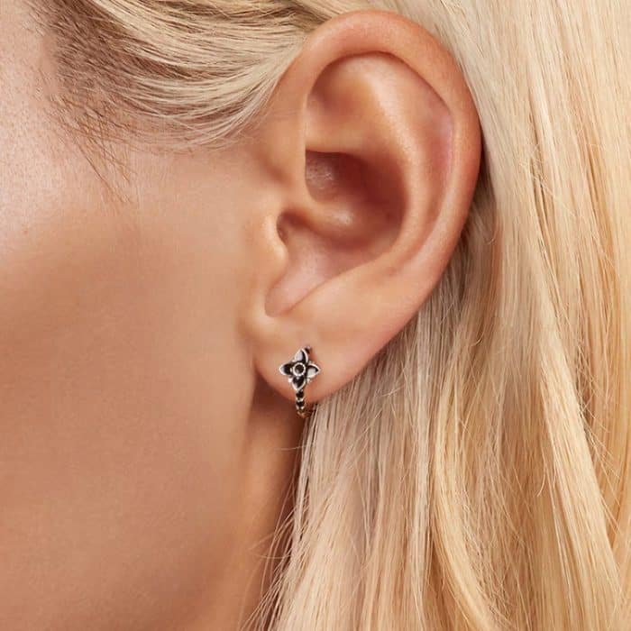 TBD06054030_B5.jpg S925 Sterling Silber Oxidierte Retro Elegante Blumen Ohrringe – Bild 6