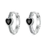 S925 Sterling Silber Oxidierte Retro Elegante herzförmige Muster Ohrringe