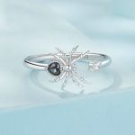 S925 Sterling Silber Platinierter Spinnen verstellbarer offener Ring – Bild 2