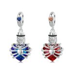 S925 Sterling Silber Herzförmiger Gedenkbox Anhänger Perlenschmuck – Bild 2