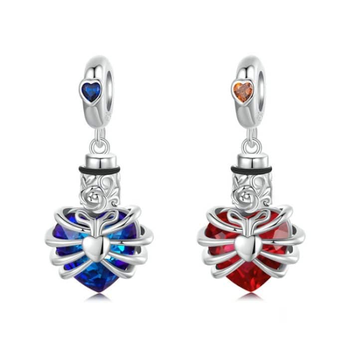 S925 Sterling Silber Herzförmiger Gedenkbox Anhänger Perlenschmuck – Bild 2