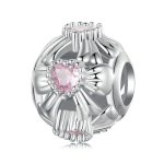 S925 Sterling Silber Platinierte Girly Sweet Bow DIY Perlen