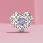 S925 Sterling Silber Platin-plattiertes herzförmiges Kuchenperlenarmband Lose Perlen – Bild 2