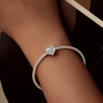 S925 Sterling Silber Platin-plattiertes herzförmiges Kuchenperlenarmband Lose Perlen – Bild 6