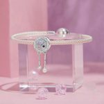 S925 Sterling Silber Platin-plattierte romantische Quaste Perlen Armband lose Perlen – Bild 5