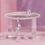 S925 Sterling Silber Platinierter romantischer Champagnerkelch-Anhänger – Bild 5