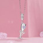 S925 Sterling Silber Platinierter romantischer Champagnerkelch-Anhänger – Bild 6