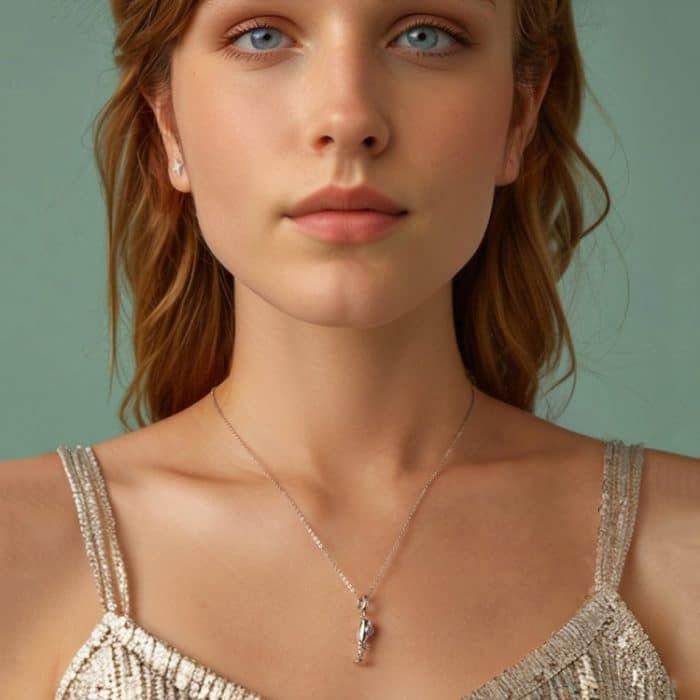 S925 Sterling Silber Platinierter romantischer Champagnerkelch-Anhänger – Bild 8