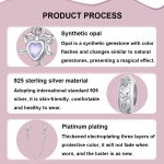 S925 Sterling Silber Platinierte Opal Schleife Sicherheitskette – Bild 3