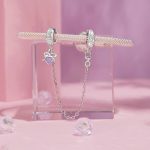 S925 Sterling Silber Platinierte Opal Schleife Sicherheitskette – Bild 5