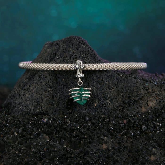 S925 Sterling Silber Kreuz Schädel Herz Anhänger Armband Schmuck Perlen Zubehör – Bild 4