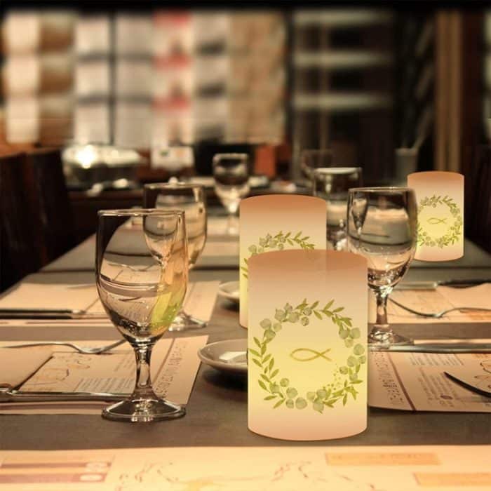 2 stücke Kommunion Party Deutsch Kerze Lampe Schatten Dekoration, A, B, C, D, E, F, G, H, I, J – Bild 2