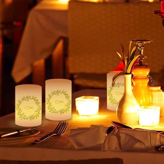 2 stücke Kommunion Party Deutsch Kerze Lampe Schatten Dekoration, A, B, C, D, E, F, G, H, I, J – Bild 6