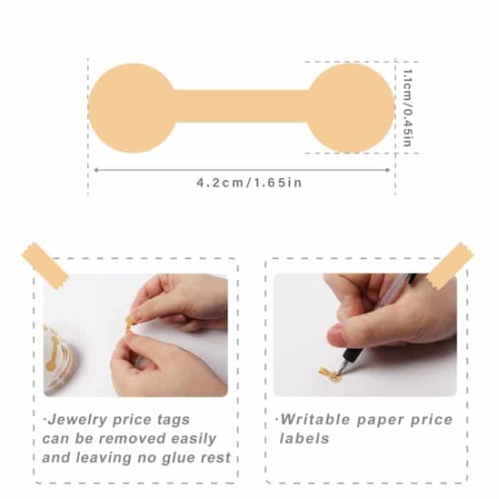 2 Stück Schmuckpreis-Dekorationsaufkleber aus natürlichem Kraftpapier – Bild 3