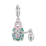 S925 Sterling Silber Platin-Plattierte süße Puppe Anhänger Schmuck Perlen