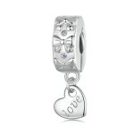 S925 Sterling Silber Platin-Überzogene Bogen Herz Positionierung Schnalle Armband Zubehör Perlen