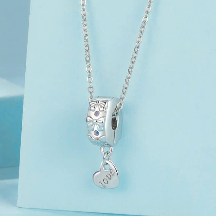 S925 Sterling Silber Platin-Überzogene Bogen Herz Positionierung Schnalle Armband Zubehör Perlen – Bild 2