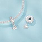 S925 Sterling Silber Platin-Überzogene Bogen Herz Positionierung Schnalle Armband Zubehör Perlen – Bild 4