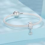 S925 Sterling Silber Platin-Überzogene Bogen Herz Positionierung Schnalle Armband Zubehör Perlen – Bild 5
