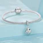 S925 Sterling Silber Platiniert Glücksklee Würfel Anhänger Armband Perlen – Bild 5