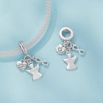 S925 Sterling Silber Platiniert Schutzengel Viel Glück Anhänger Schmuck Perlen – Bild 4