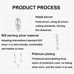 S925 Sterling Silber Platin-Plattierte Schmetterling Sicherheitskette Armband Perlen Zubehör – Bild 3