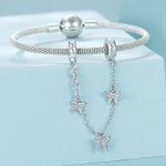 S925 Sterling Silber Platin-Plattierte Schmetterling Sicherheitskette Armband Perlen Zubehör – Bild 5