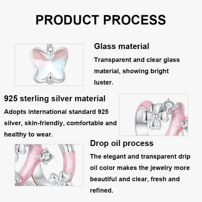 S925 Sterling Silber Fantasie Schmetterling Perlen – Bild 3