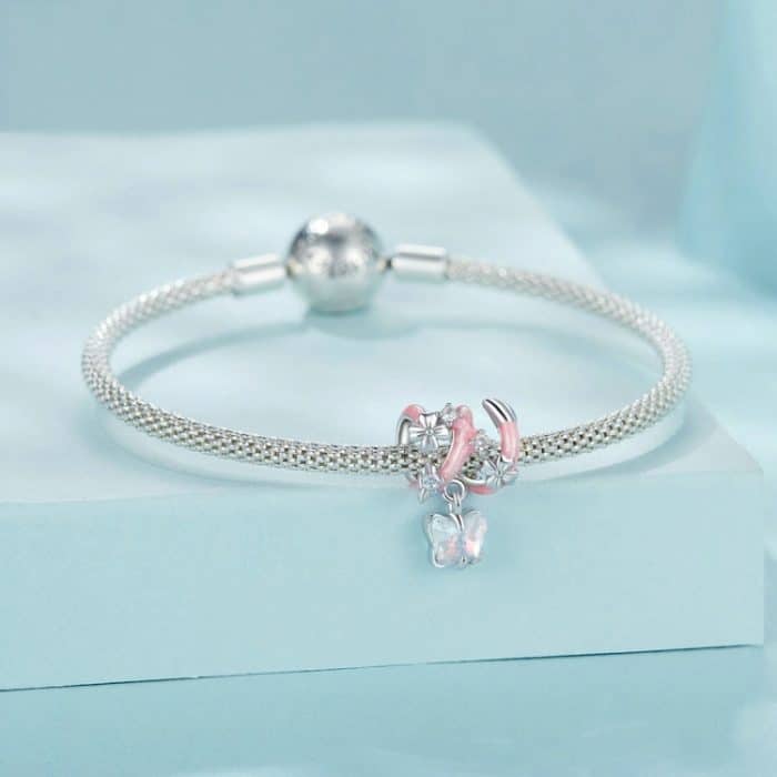 S925 Sterling Silber Fantasie Schmetterling Perlen – Bild 5