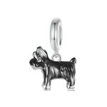 S925 Sterling Silber vergoldet süße Schnauzer Anhänger Armband Perlen