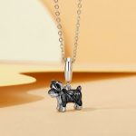 S925 Sterling Silber vergoldet süße Schnauzer Anhänger Armband Perlen – Bild 2