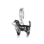 S925 Sterling Silber vergoldet süße Border Collie Anhänger Armband Perlen