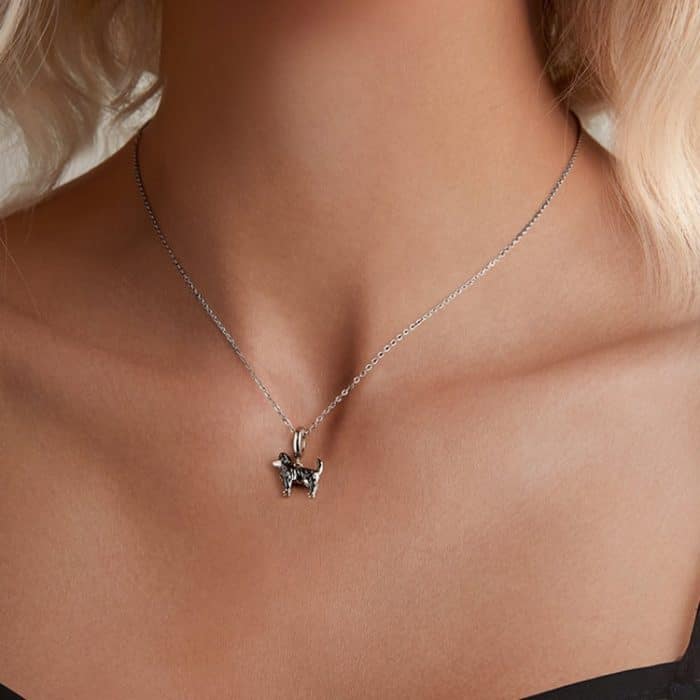 S925 Sterling Silber vergoldet süße Border Collie Anhänger Armband Perlen – Bild 7