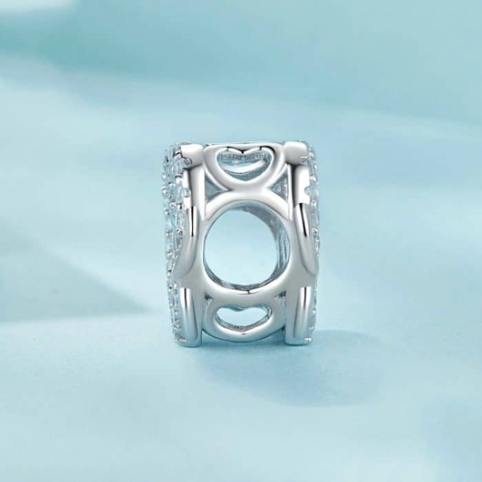 S925 Sterling Silber Unendlichkeit Symbol Liebe Perlen Armband Herz-förmigen Perlen – Bild 3