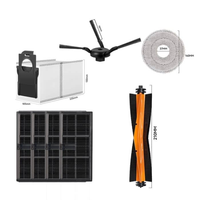 Für Dreame S40 Pro Ultra / S40 Kehrroboter Ersatzteile, Side Brush, 2pcs Filter, Roller Brush, Rag, Dust Bag – Bild 3