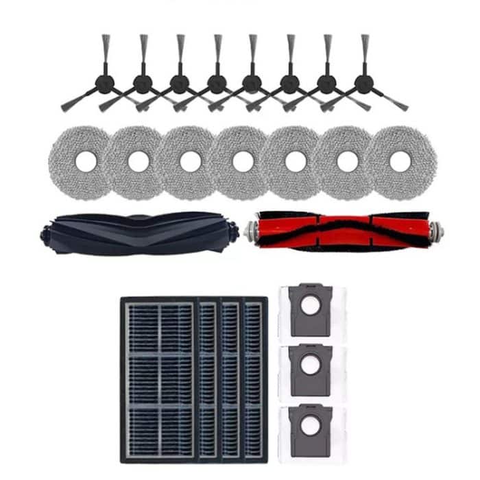 Für Dreame X30 / X30 Pro Roboter-Staubsauger-Ersatzteile, Rubber Brush, 2pcs Side Brush, Roller Brush, 2pcs Rag, 2pcs Filter, 2pcs Dust Bag, Cutting Roller Brush – Bild 2