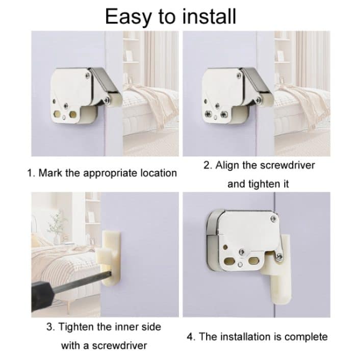 2 Stück Haushaltsverdickter Schranktürriegel, Elephant Trunk Lock, V-Nose Lock Rebounder – Bild 9