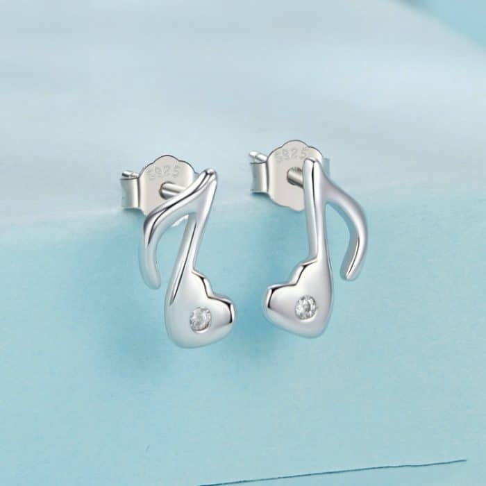 TBD06054573_B1.jpg S925 Sterling Silber Platinierte Herz Note Zirkon Ohrringe – Bild 2
