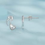 S925 Sterling Silber Platinierte Herz Note Zirkon Ohrringe – Bild 3