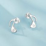 S925 Sterling Silber Platinierte Herz Note Zirkon Ohrringe – Bild 4