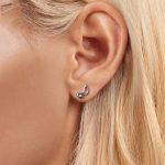 S925 Sterling Silber Platinierte Herz Note Zirkon Ohrringe – Bild 6