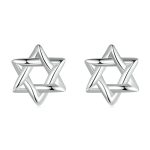 Oxidierte sechszackige Sternohrringe aus S925 Sterlingsilber