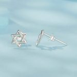 Oxidierte sechszackige Sternohrringe aus S925 Sterlingsilber – Bild 5