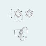 Oxidierte sechszackige Sternohrringe aus S925 Sterlingsilber – Bild 2