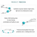 Platiniertes Türkisarmband aus S925 Sterlingsilber – Bild 5