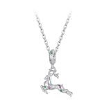 S925 Sterling Silber Weihnachten Smart Elch Anhänger Schmuck Perlen – Bild 2